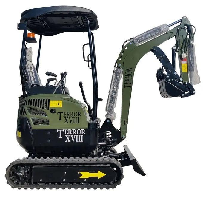 2025 4000 lb Typhon Terror XVIII Mini Excavator Rubber Track with Kubota Diesel Engine